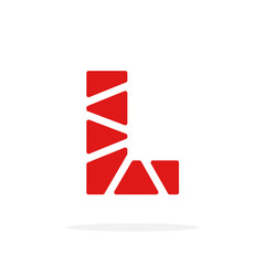 Vector Logo Letter Red Geometric L