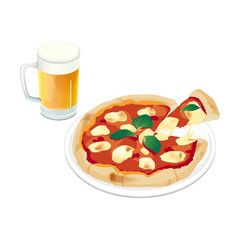 ピザとビール