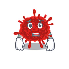 Cartoon picture of buldecovirus showing anxious face