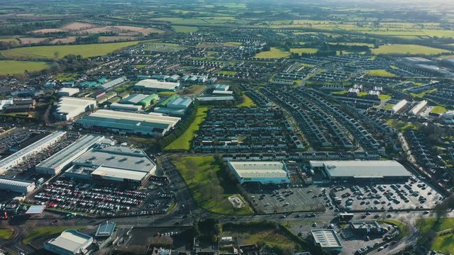 Aerial view of Newbridge, Co Kildare, Ireland.