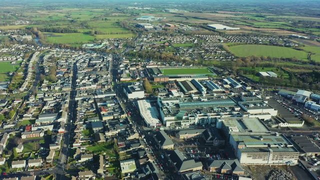 Aerial view of Newbridge, Co Kildare, Ireland.
