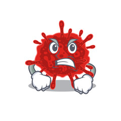 buldecovirus cartoon character design with angry face
