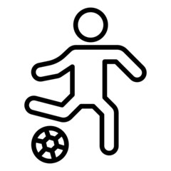 Goalkeeper Player Cocnept, Player is kicking the ball on white background, Soccer and football sports character vector icon design