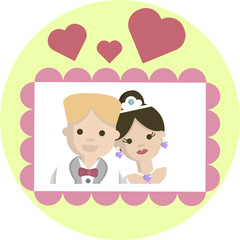Wedding flat icons set