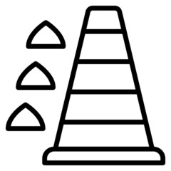 Plastic Practice Cone Concept, Soccer and football Equipment on White Background,  Dribbling Training Marker Cone Drill Vector Icon design