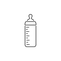 Baby feeding bottle vector flat line icon illustration