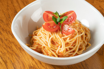 Delicious appetizing classic spaghetti pasta