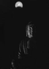 Fototapeta na wymiar black and white buddha