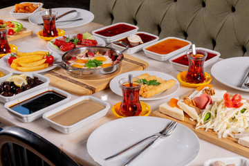 Turkish breakfast stock photo