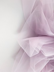 Folded tulle, Lilac tulle close up, Lilac tulle, Lavender tulle background, Abstract light purple...