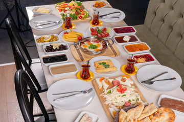 Turkish breakfast stock photo