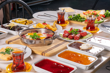 Turkish breakfast stock photo