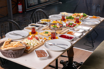 Turkish breakfast stock photo