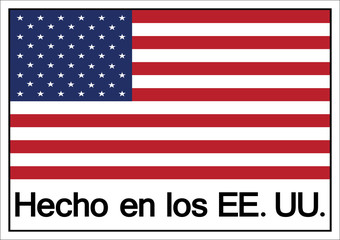 Hecho en los EE. UU. Symbol Sign, Vector Illustration, Isolate On White Background Label .EPS10