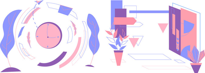 Geometric shapes and infographics