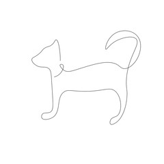 Cat silhouette line draw. Vector illustration