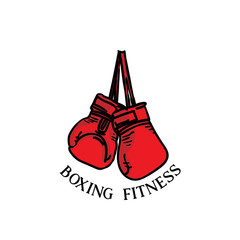 red boxing gloves. hand-drawn illustration