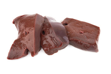 Liver fillet on white