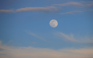 panorama with moon and clouds