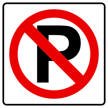 Parking symbol and No parking sign.Parking and No parking sign