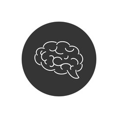 Brain line icon in flat. Vector illustration