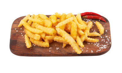 french fries on white