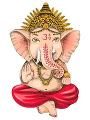 Foto auf Acrylglas Hand drawn Ganesha Indian god © Marina Gorskaya