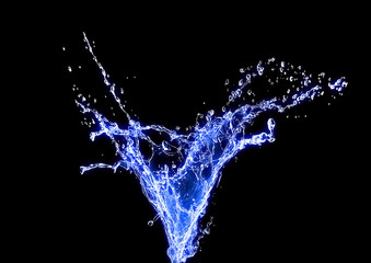 水しぶきが飛び散る