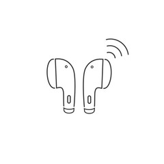 Earphone bluetooth line icon design. Earphone icon in modern flat style design. Vector