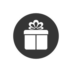 Gift box icon flat style. Vector illustration
