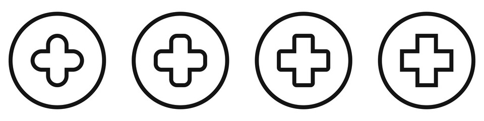 Set of medical symbols. Medical vector icons. Various medical crosses.Vector illustration. 