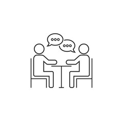 Meeting line icon design. Business consulting icon in flat style design. Vector illustration