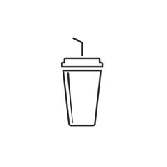 Soft drink flat line icon. vector illustration