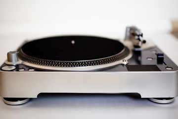 vinyl, record player on a white background