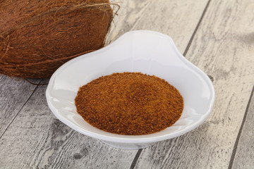 Coconut brown sugar in the bowl