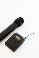  microphone and base on a white background