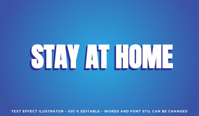 Stay At Home Stylized Lettering Text, Font & Template Vector Alphabet