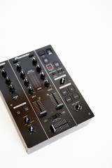 dj mixer on white background 