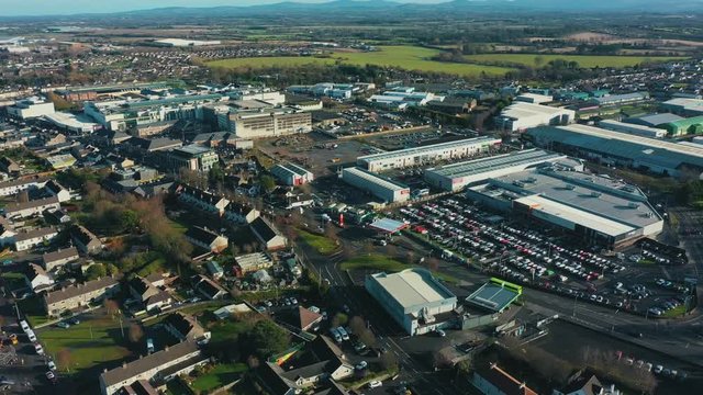 Aerial view of Newbridge, Co Kildare, Ireland.