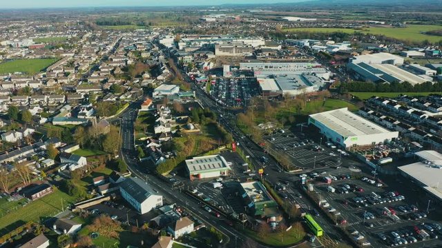 Aerial view of Newbridge, Co Kildare, Ireland.