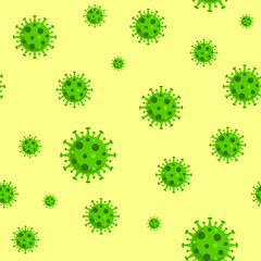 Pandemic covid19 coronavirus seamless pattern on light background.