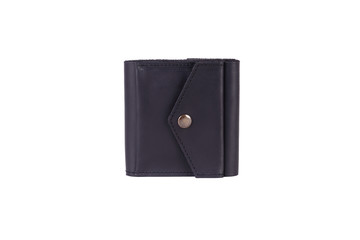 Natural leather wallet isolated on a white background