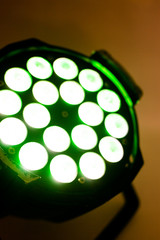 green led par, dmx in work