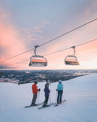 Ski lift at Norwegian ski resort Norefjell