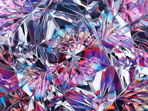 Gemstone diamond or shiny glass texture kaleidoscope