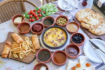 Traditional Turkish breakfast  stock photo