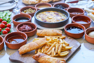 Traditional Turkish breakfast  stock photo
