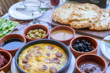Traditional Turkish breakfast  stock photo