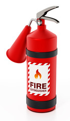 Fire extinguisher isolated on white background. 3D illustration