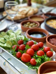 Turkish breakfast stock photo
